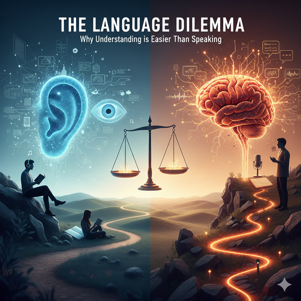 دو روی سکه زبان : دریافت آسان ، تولید دشوار